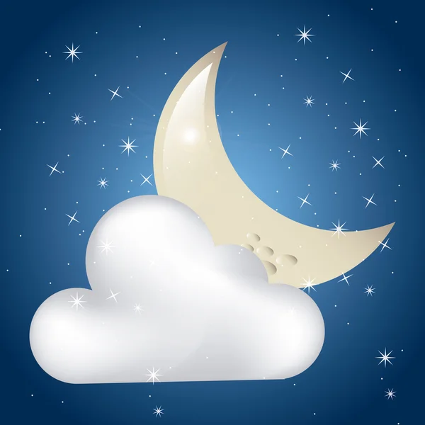 Clouded moon — Stock Vector