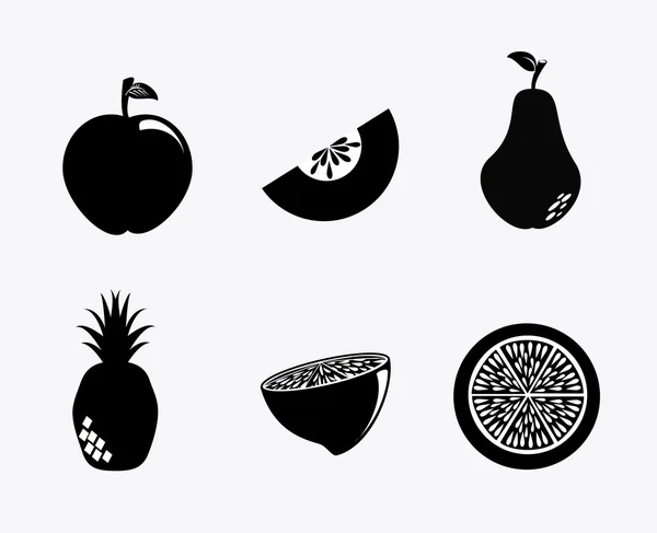 Silhouette de fruits — Image vectorielle