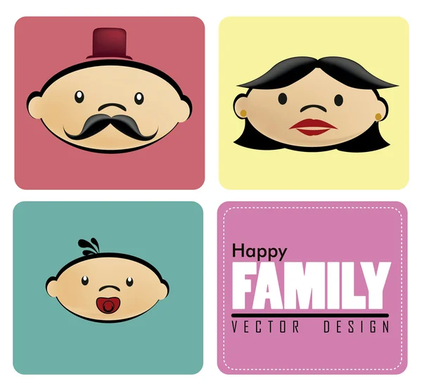 Iconos familiares — Vector de stock