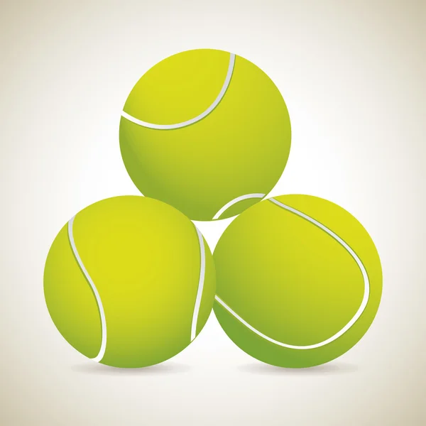 Tre palline da tennis — Vettoriale Stock