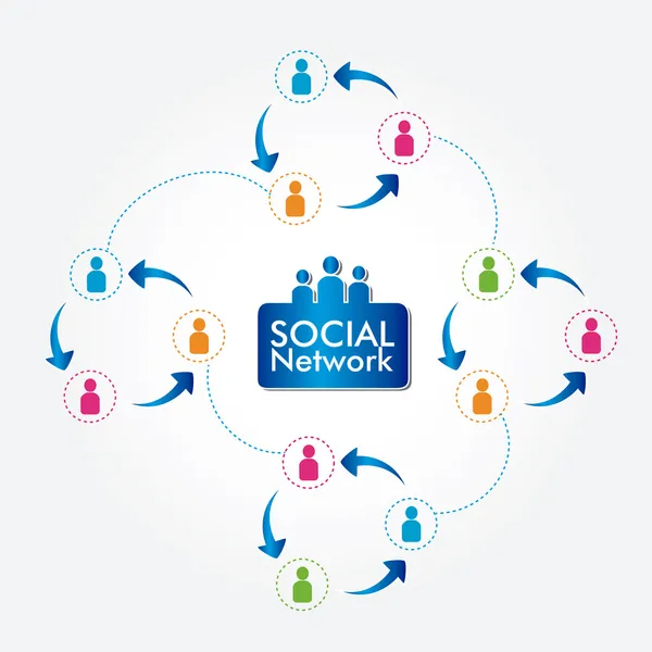 Sieć społecznościowa — Wektor stockowy