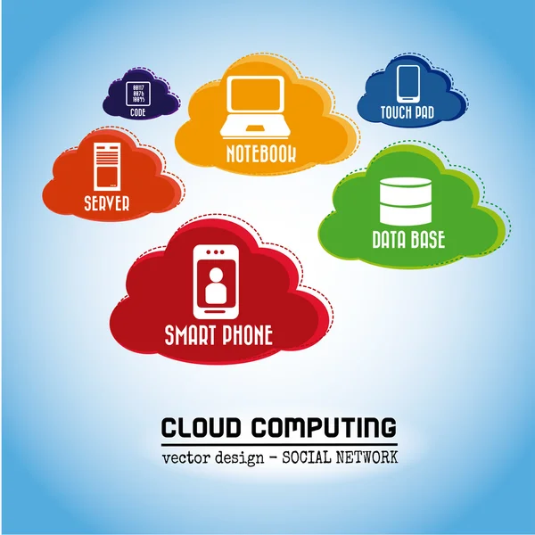 Teknolojik bulutlar — Stok Vektör