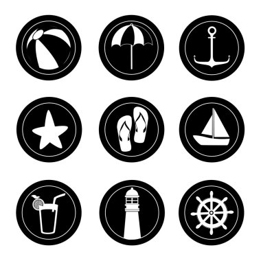 Yaz simgeler monocrhome