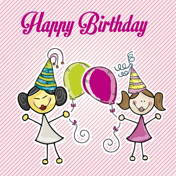 Happy birthday girls — Stock Vector