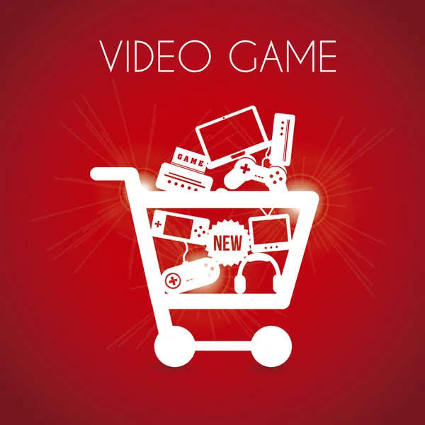 Compras de videojuegos — Vector de stock