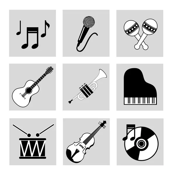 Ícones musicais —  Vetores de Stock