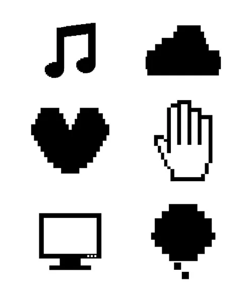 Pixel icons — Stock Vector