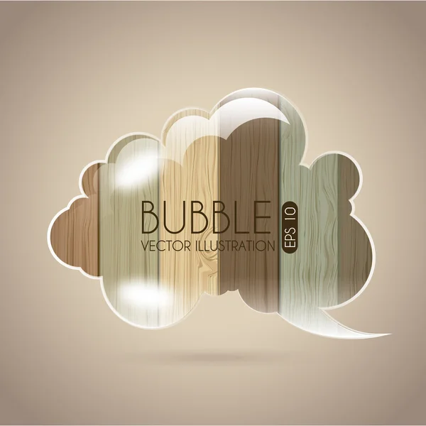 Bubble icon wooden — Stock Vector