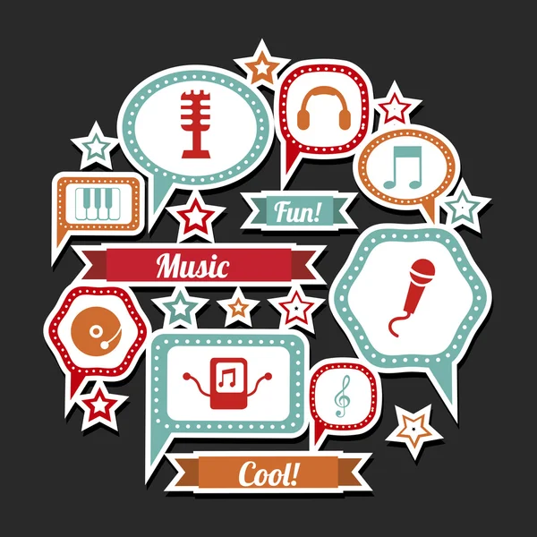 Music expression icons — Stock Vector