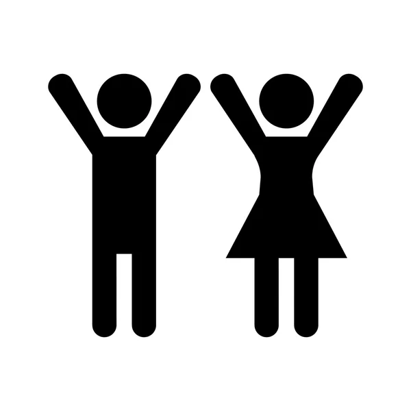 Muž a žena silueta — Stockový vektor