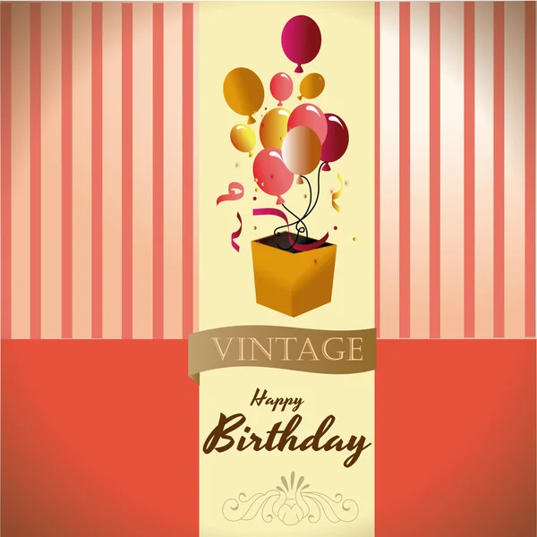 Feliz cumpleaños vintage — Vector de stock