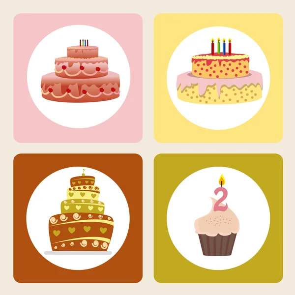 Tårta ikoner — Stock vektor