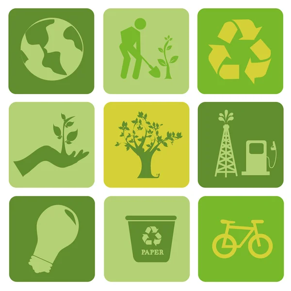 Iconos de ecología — Vector de stock