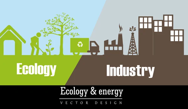 Ecología e industria — Archivo Imágenes Vectoriales
