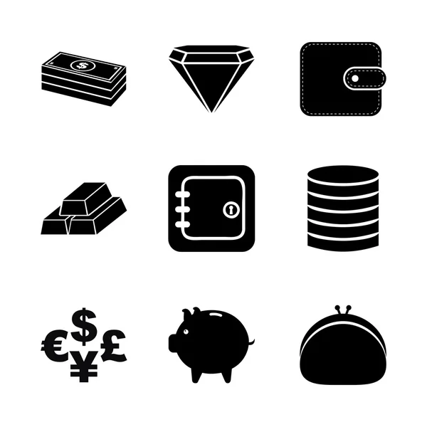 Icônes financières — Image vectorielle