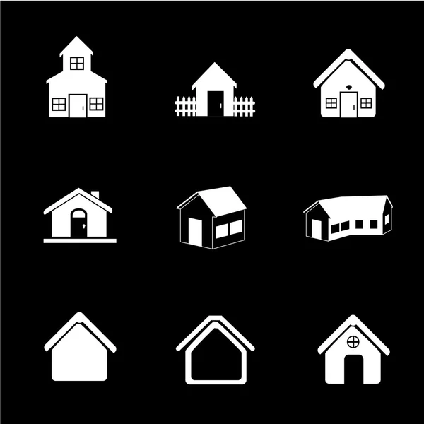 Iconos de casa — Vector de stock