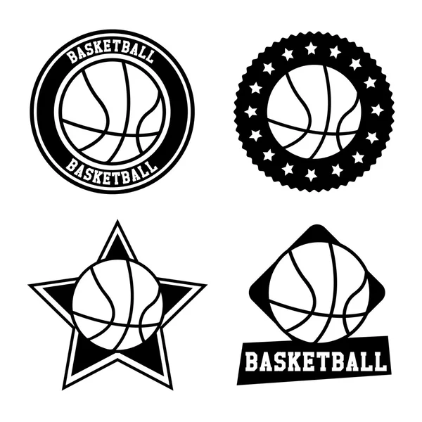 Selos de basquete — Vetor de Stock