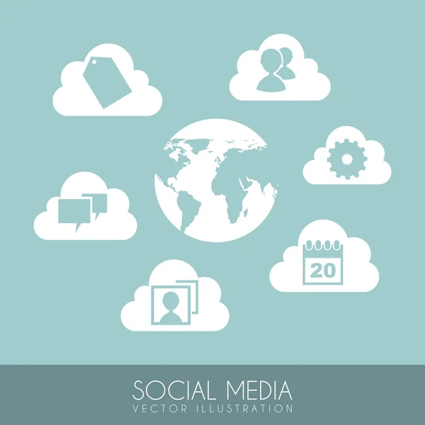 Social media — Vettoriale Stock