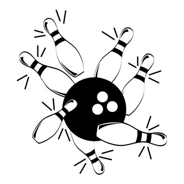 Bowling monochrome vector Bowling monochrome vector