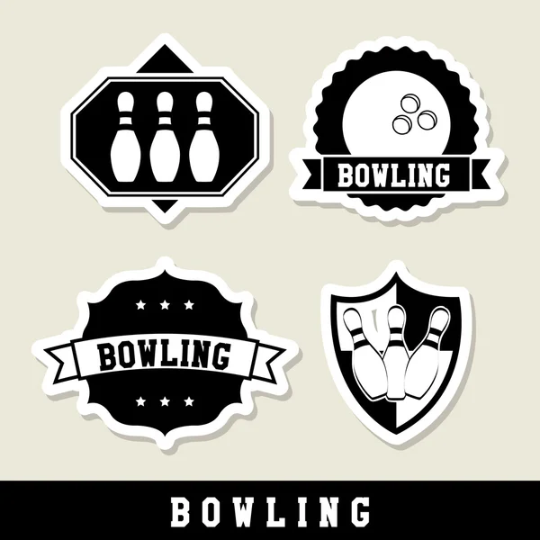 Bowling Etiketten — Stockvektor