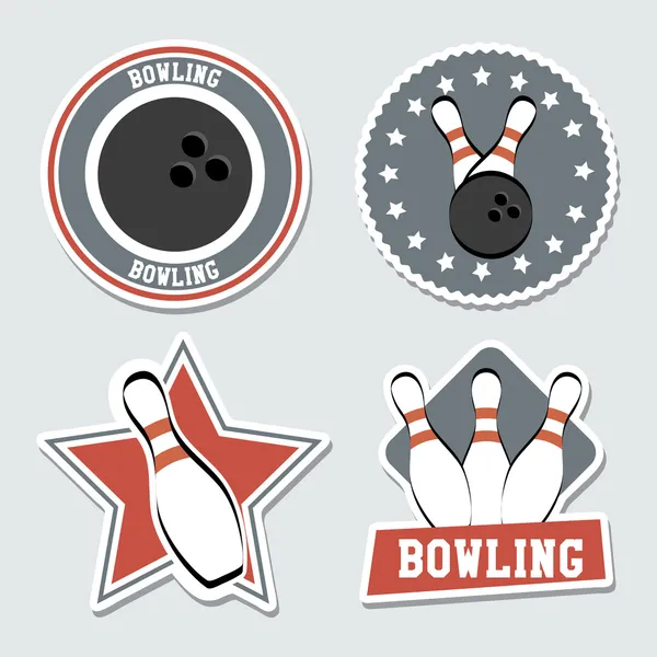 Etichette bowling — Vettoriale Stock