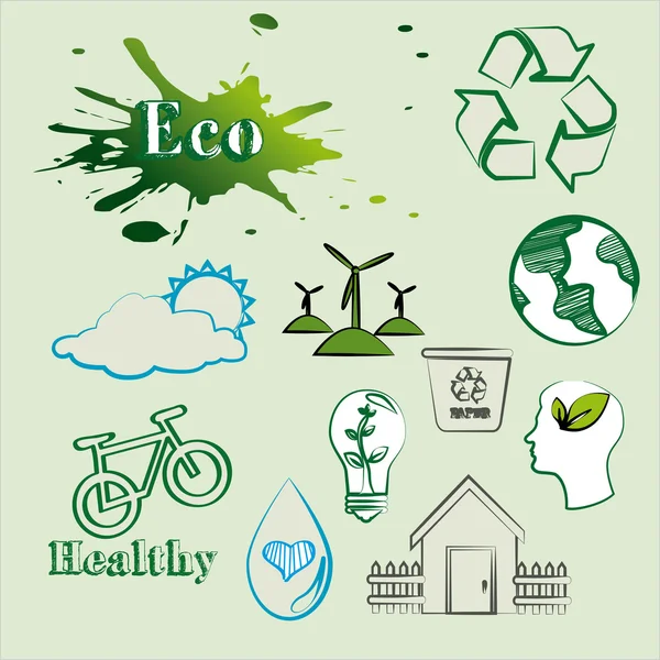 Eco and healthy — Stock Vector