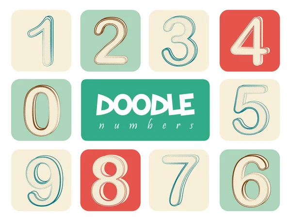 Doodle numbers — Stock Vector