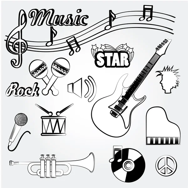 Ícones de música —  Vetores de Stock