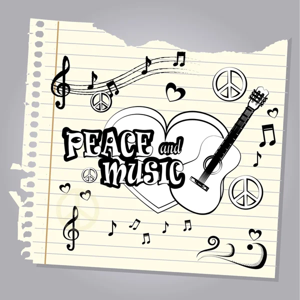 Fred och musik — Stock vektor