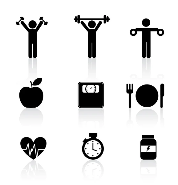 Iconos de fitness — Archivo Imágenes Vectoriales