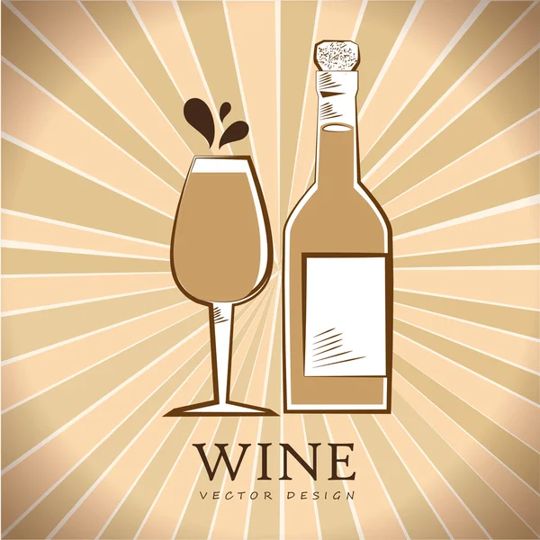 Desenho do vinho — Vetor de Stock
