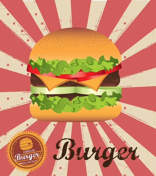 Klassieke Hamburger — Stockvector