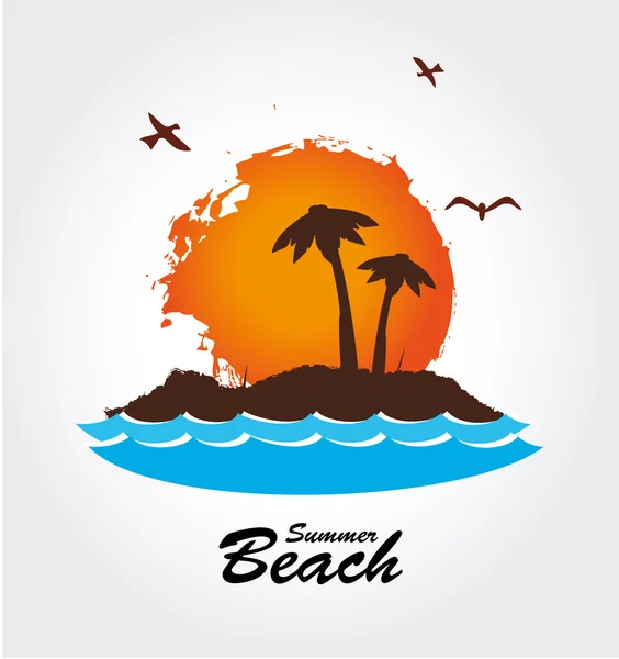 Καλοκαίρι παραλία — Διανυσματικό Αρχείο