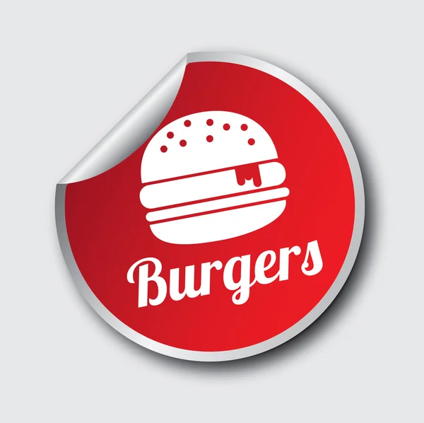 Burger-Aufkleber — Stockvektor