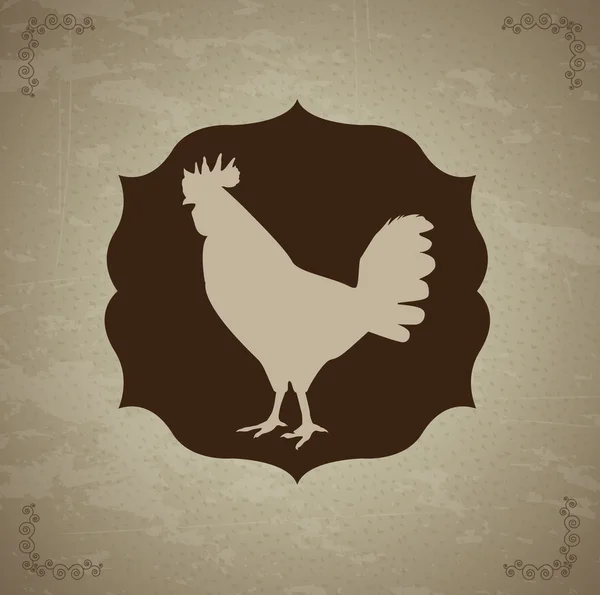 Etiqueta de gallina — Vector de stock