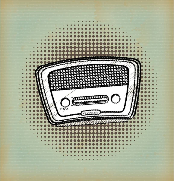 Eski radyo — Stok Vektör