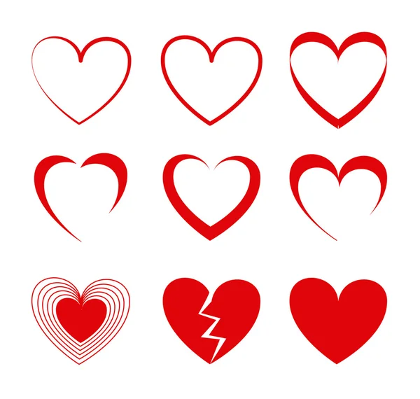 Hearts icons — Stock Vector