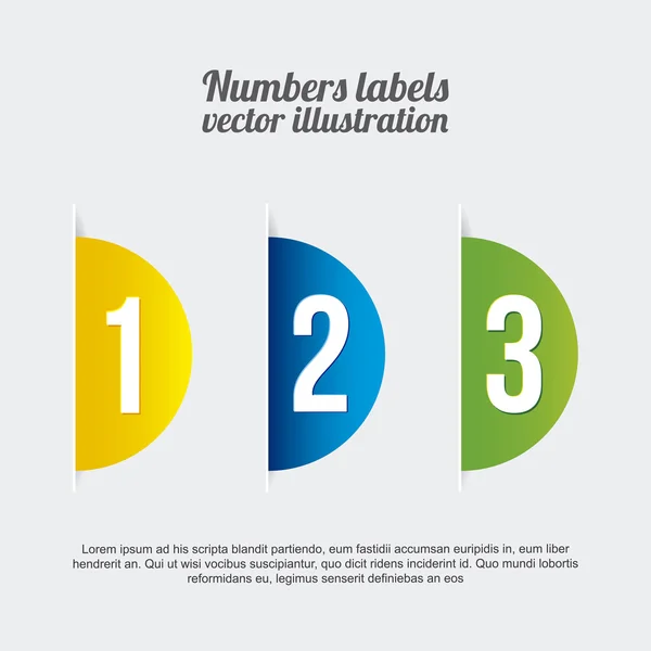 Numbers labels — Stock Vector