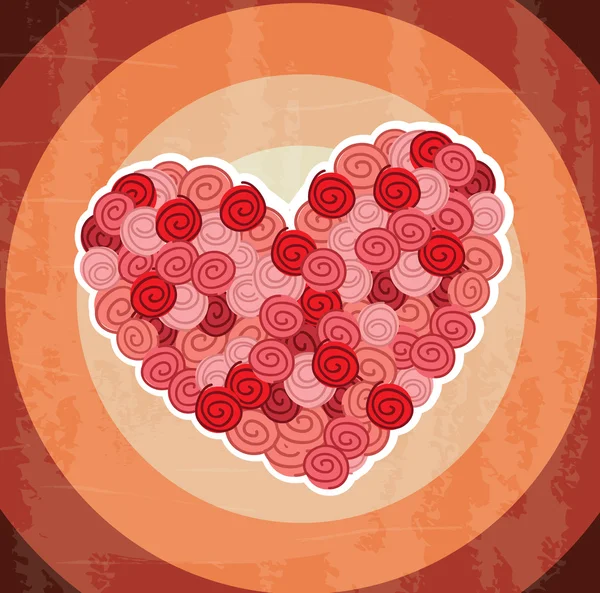 Grunge cardiaque — Image vectorielle