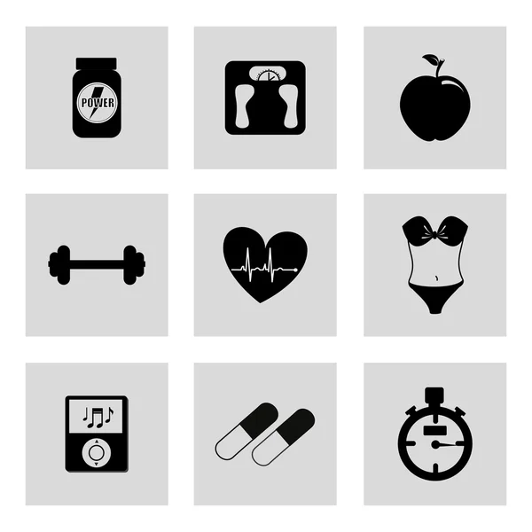 Gym icons — Stock Vector