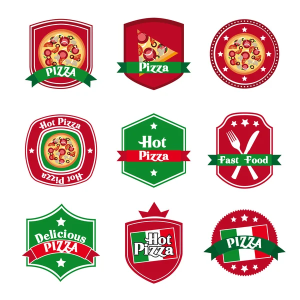 Etiqueta de pizza — Vector de stock