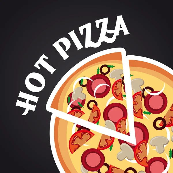 Pizza caliente — Vector de stock