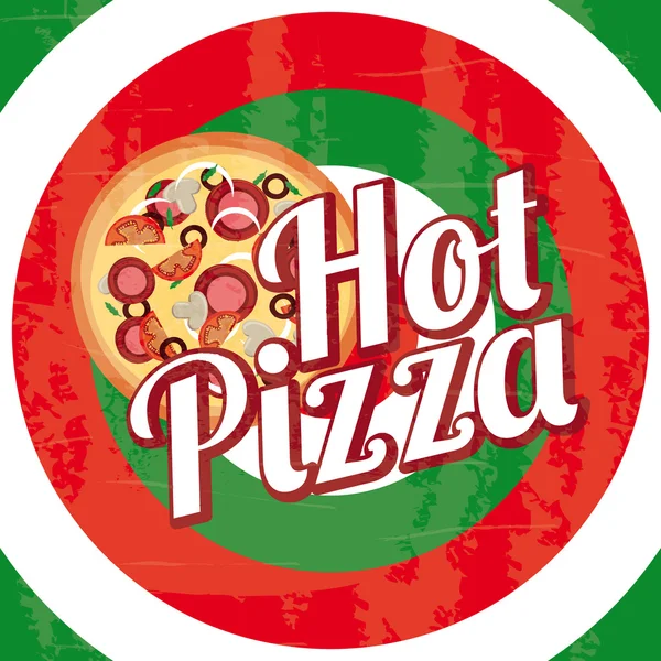 Hot pizza — Stock Vector