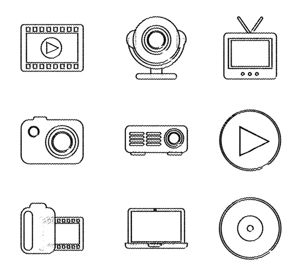 Ícones de vídeo —  Vetores de Stock