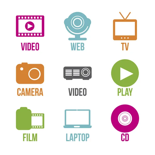 Video icons — Stock Vector