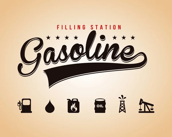 Gasoline label — Stock Vector