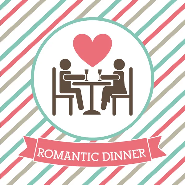 Cena romántica — Archivo Imágenes Vectoriales