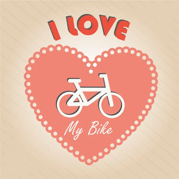 Me encanta mi bicicleta — Vector de stock