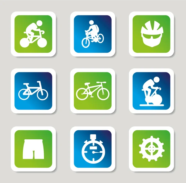 Cykling ikoner — Stock vektor