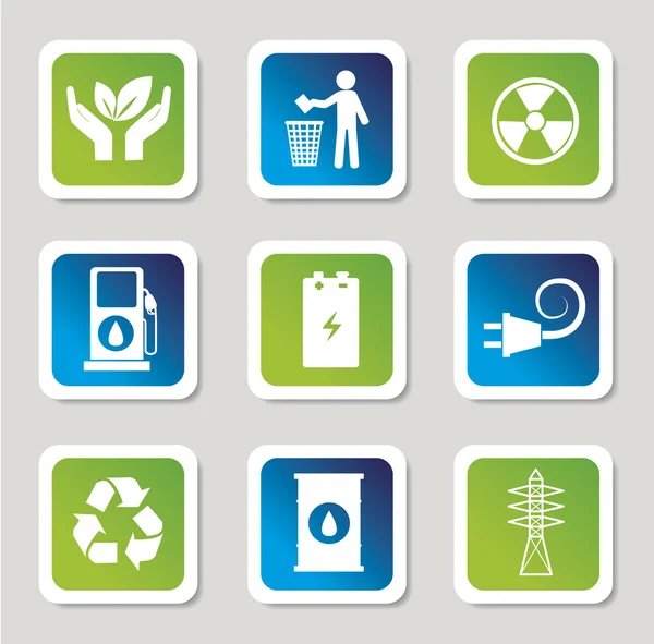 Eco energie pictogrammen — Stockvector